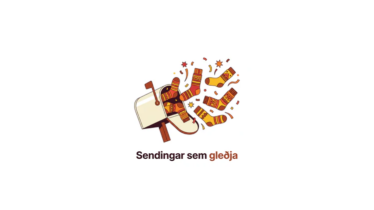 Póstkassi sem er fullur af sokkum